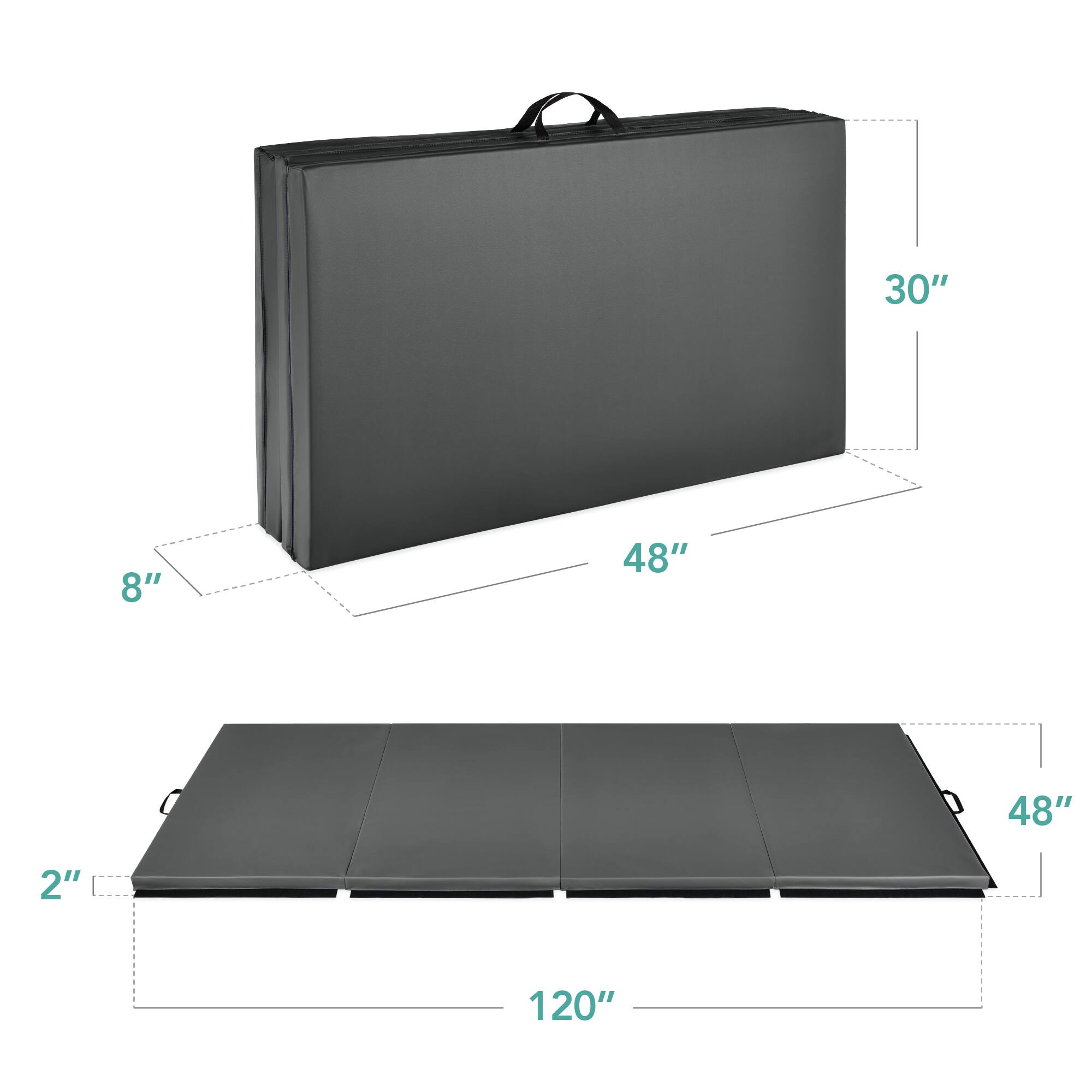 The dimensions of the object are:

- Height: 30"
- Width: 48"
- Depth: 8"
- Thickness: 2"
- Length: 20"