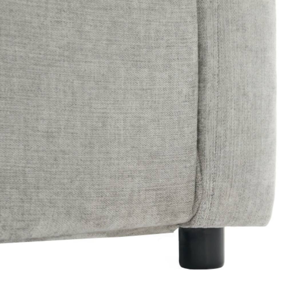 Alt View 2. LUCKY ONE - 89" Oversized 3-Seater Cloud Sofa Cozy Upholstered w/ Double Cushion Lumbar Pillow - LIGHT GREY.