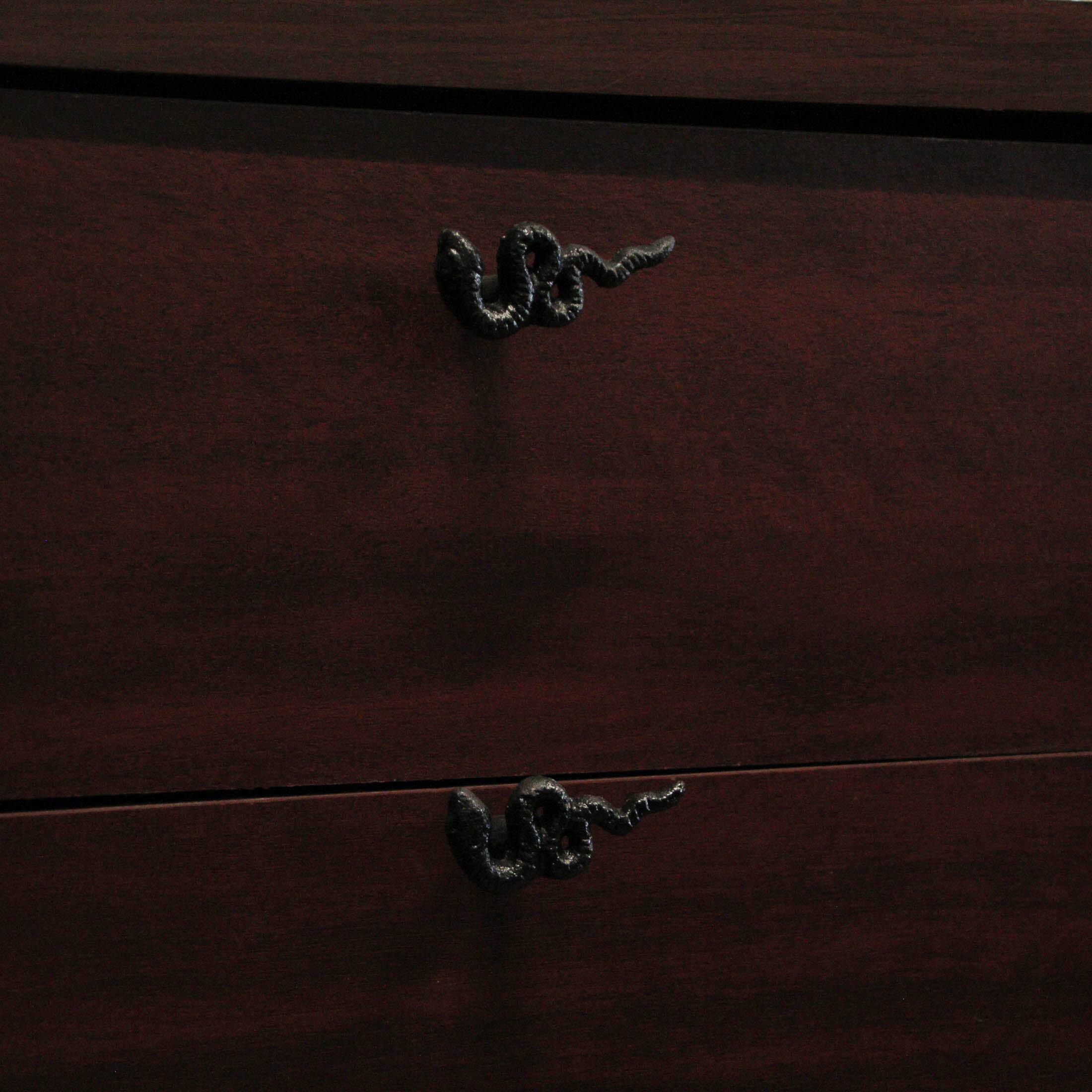 Alt View 4. Zeckos - Set of 6 Black Snake Drawer Pulls - 2.25" x 1" - Cabinet Decor - Black.
