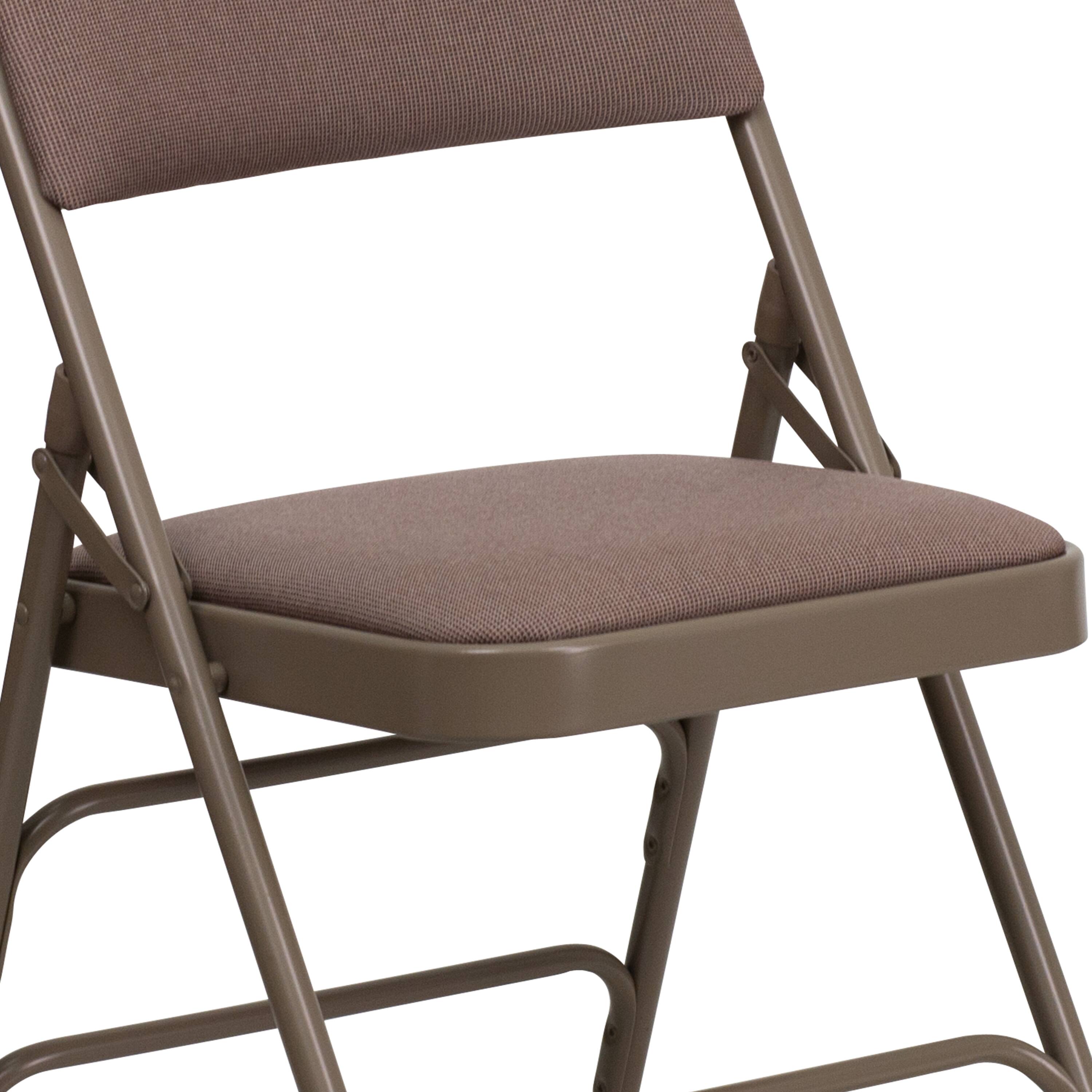Alt View 9. Emma + Oliver - 2 Pack Home & Office Portable Party Events Padded Metal Folding Chair - Beige Fabric/Beige Frame.