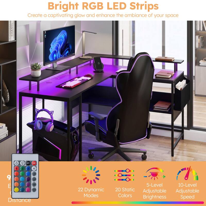 Bright RGB LED Strips  
Create a captivating glow and enhance the ambiance of your space  

- 22 Dynamic Modes  
- 20 Static Colors  
- 5-Level Adjustable Brightness  
- 10-Level Adjustable Speed