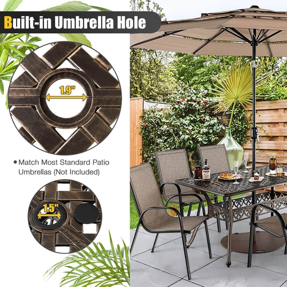 Built-in Umbrella Hole  
1.9" Match Most Standard Patio Umbrellas (Not Included)  
1.5"