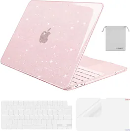 mosiso - Sparkly Glitter Case for MacBook Neo Case 13 inch 2026 A3404 with A18 Pro with Keyboard Cover&Screen Protector&Pouch - Blush