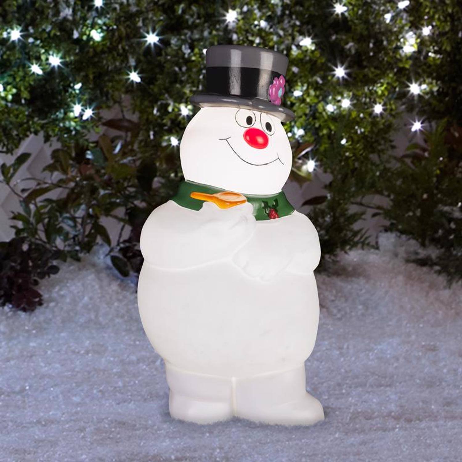 Angle. Warner Bros. - Warner Brothers Incandescent White Frosty With Scarf 2 ft. Blow Mold - White | Black | Green | Red.