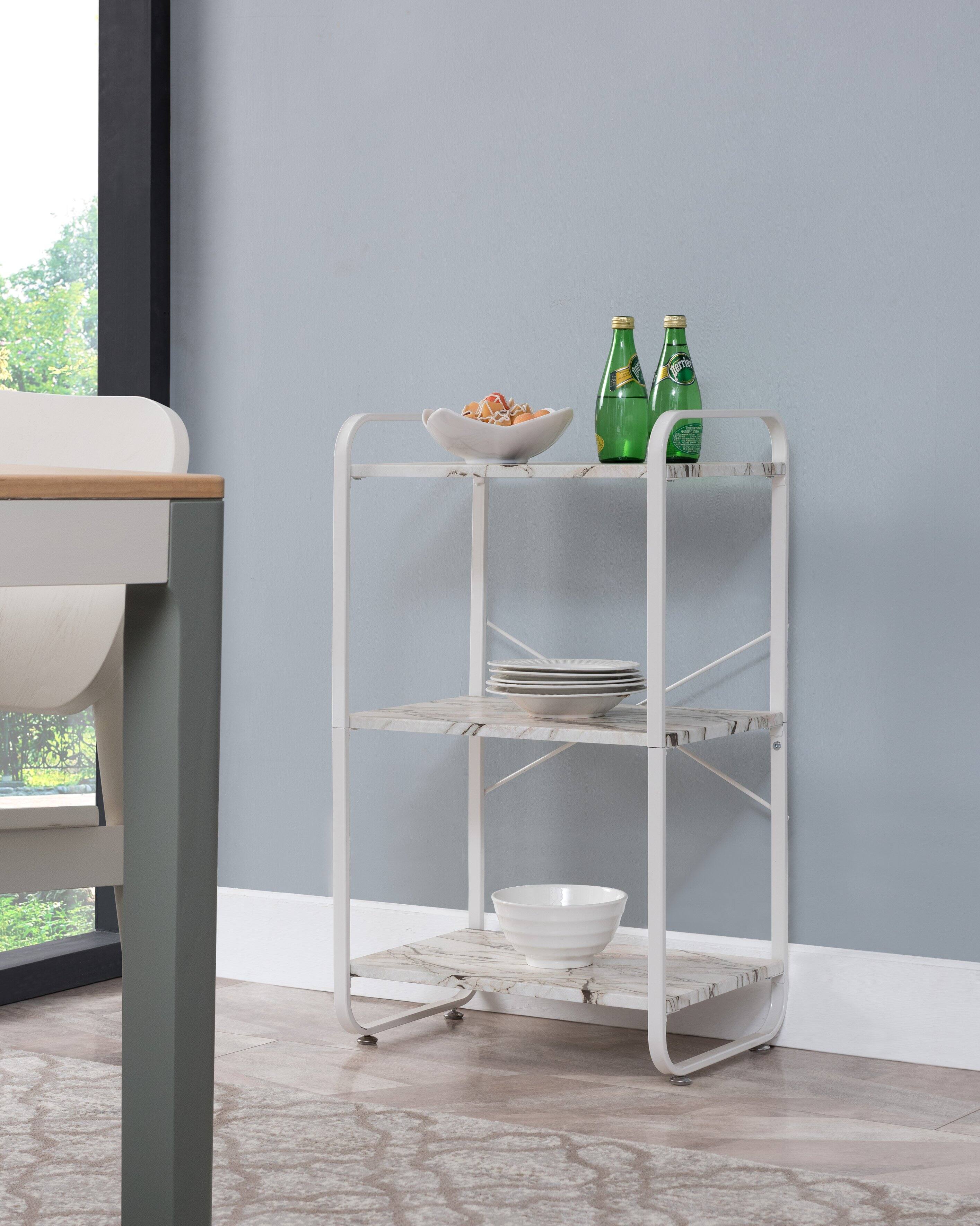 Front. Kings Brand Furniture - Kings Brand Furniture – Hillcrest 3-Tier Kitchen Baker's Rack - Utility Storage - White.