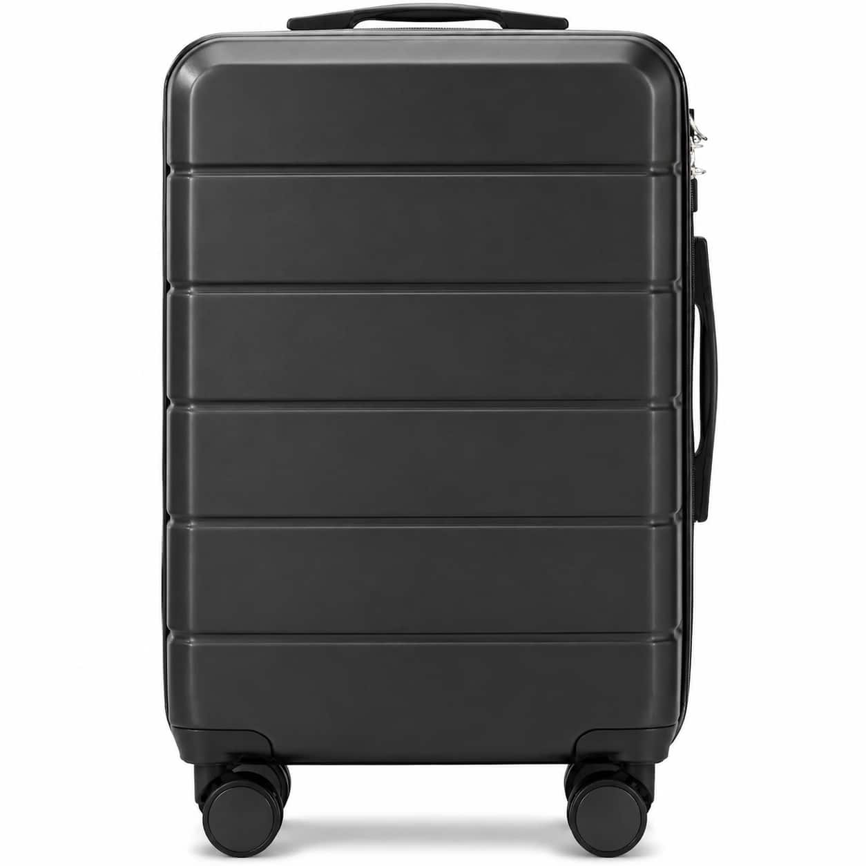 LUGGEX - 20 Inch Carry On Luggage Airline Approved Expandable Hardside Suitcase with Spinner Wheels and TSA Lock - EX-Lite - Black