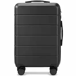 LUGGEX - 20 Inch Carry On Luggage Airline Approved Expandable Hardside Suitcase with Spinner Wheels and TSA Lock - EX-Lite - Black