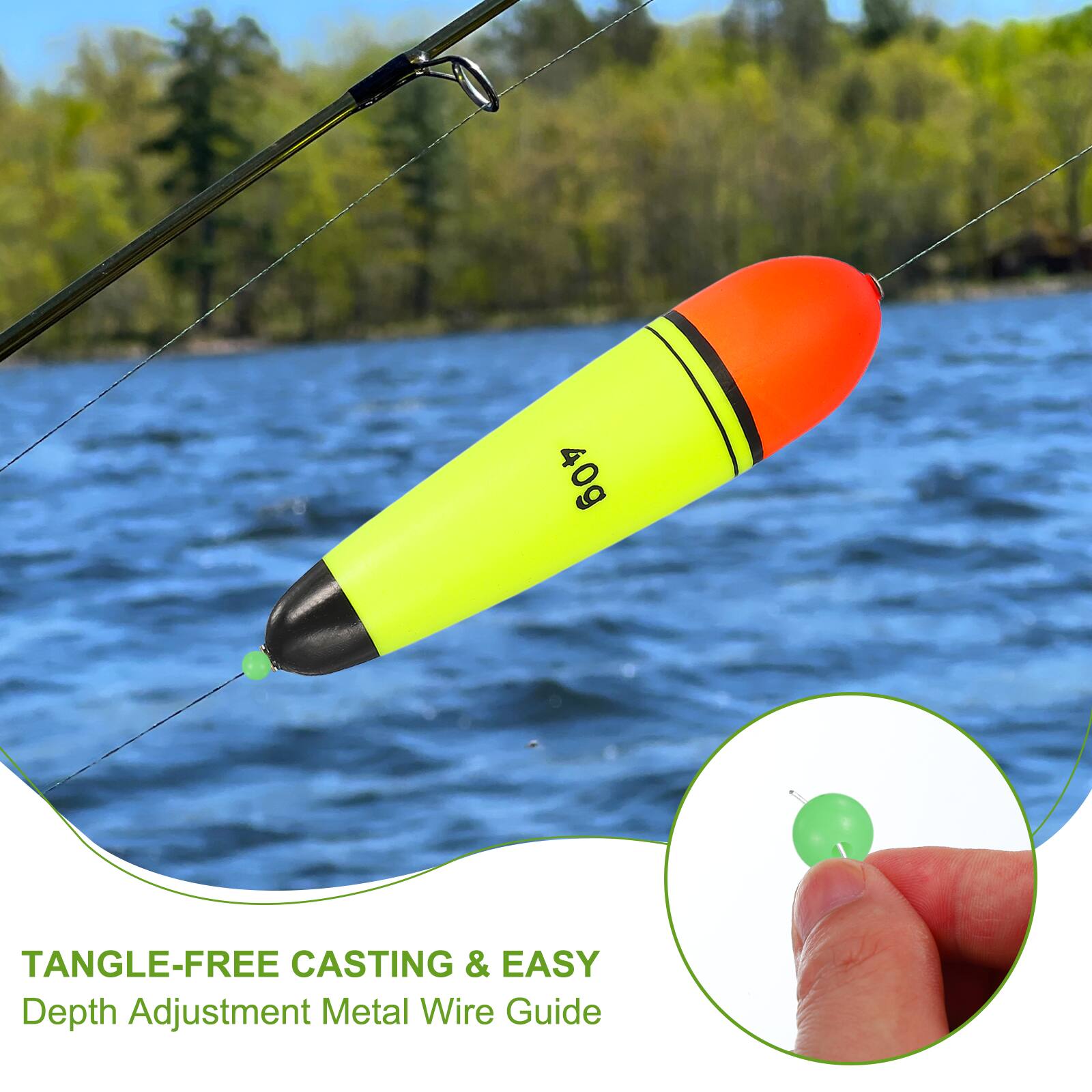 40g TANGLE-FREE CASTING & EASY Depth Adjustment Metal Wire Guide