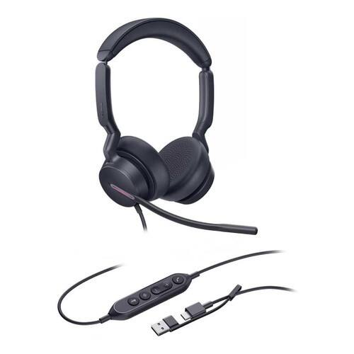 Angle. Yealink - Yealink 1308182 UH46 Dual Teams - Professional Wired Headset USB-C/A - Microsoft Teams certified - Red.