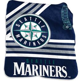 Logo Brands - Seattle Mariners 50'' x 60'' Plush Raschel Throw Blanket - Multicolor