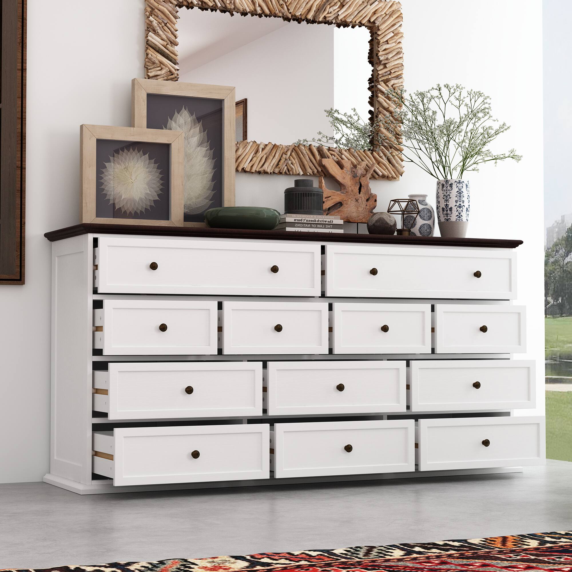 Alt View 6. Famapy - Famapy Multi - Drawer Dresser: Elevate Storage with Timeless Elegance - White.