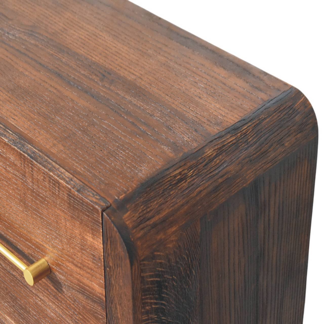 Alt View 1. Artisan Furniture - Artisan Furniture Solid Wood Copenhagen 4-Drawer Chest in Smoked Oak - Brown.