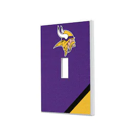 Keyscaper - Minnesota Vikings Diagonal Stripe Single Toggle Light Switch Plate - Multicolor