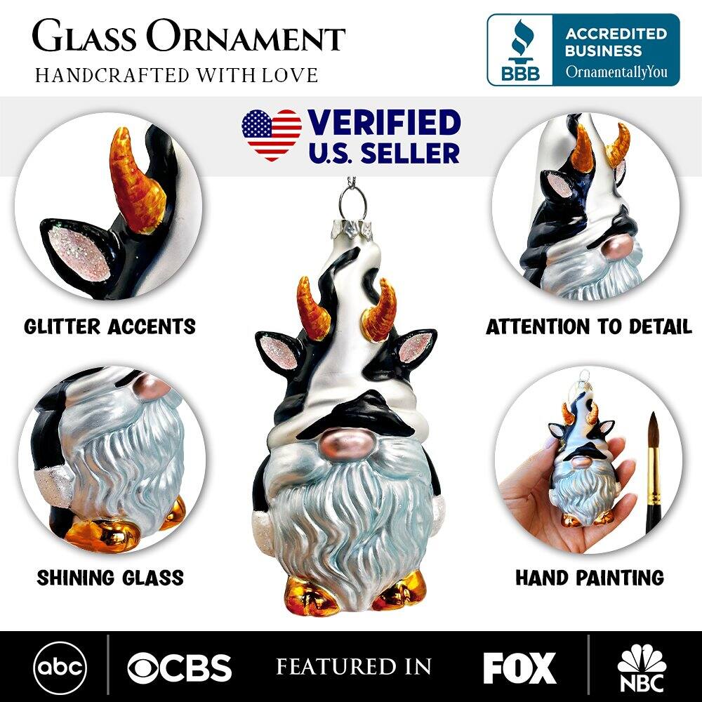GLASS ORNAMENT  
HANDCRAFTED WITH LOVE  

VERIFIED U.S. SELLER  

GLITTER ACCENTS  
SHINING GLASS  
ATTENTION TO DETAIL  
HAND PAINTING  

ACCREDITED BUSINESS  
OrnamentallyYou  

FEATURED IN  
abc  
CBS  
FOX  
NBC