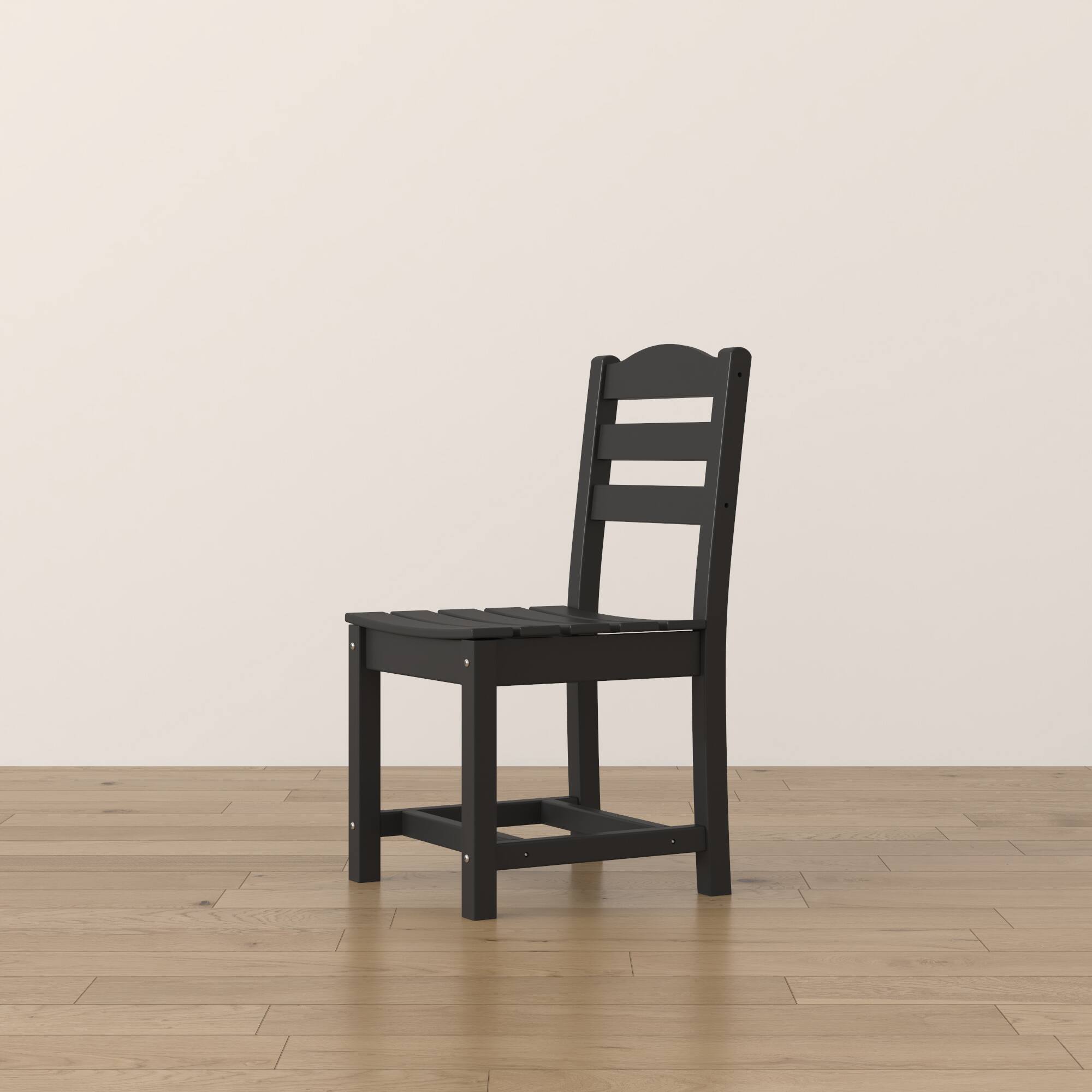Alt View 8. Famapy - Pairs of HDPE Outdoor Armless Dining Chair - 4 Colors Weatherproof Patio Chair for Garden, Poolside 330LBS Capacity - Black.
