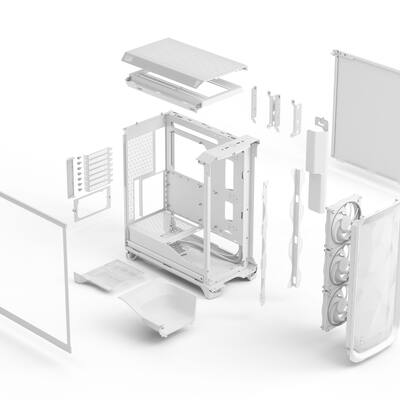 Fractal Design Meshify 3 RGB ATX mATX White Chassis with Clear TG Fractal Design Meshify 3 RGB ATX mATX White Chassis with Clear TG