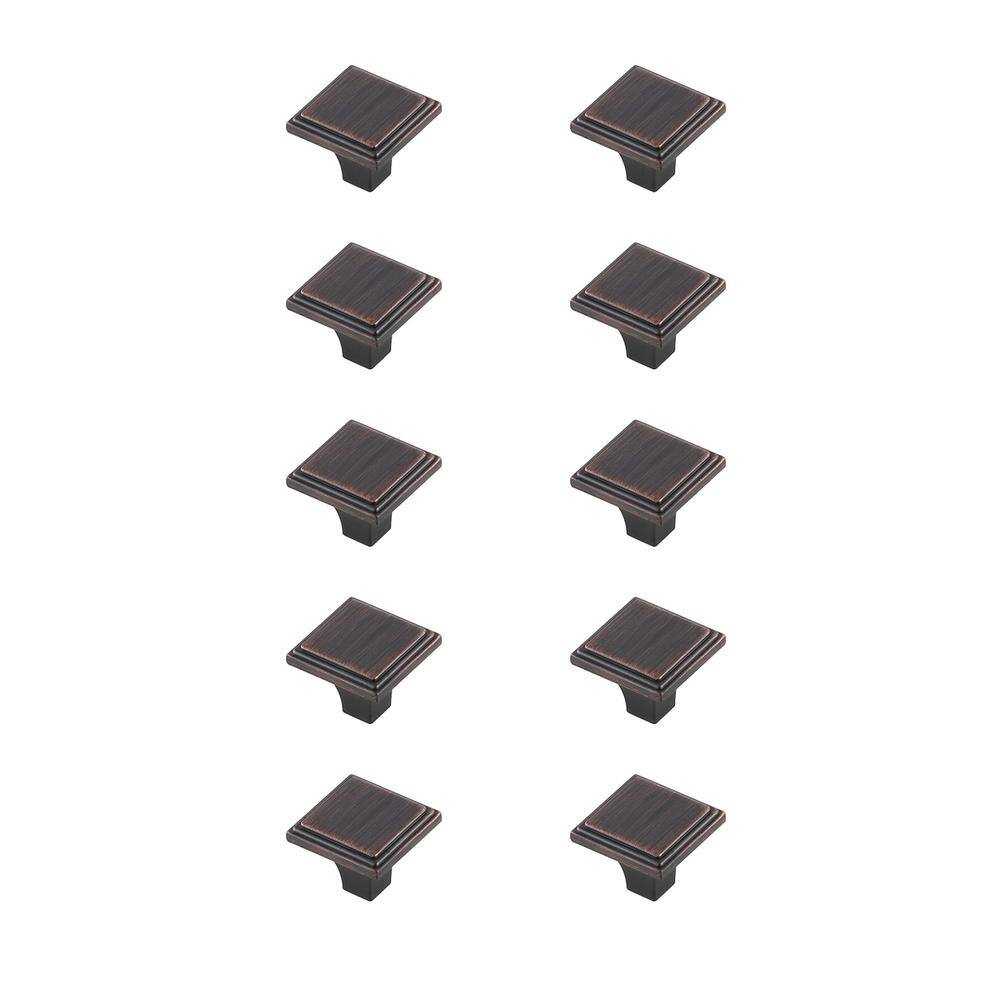 Alt View 2. Elegant Decor - Wilow 1" Oil-rubbed Bronze Square Knob Multipack (Set of 10) - Oil-Rubbed Bronze.