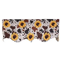 RLF Home - 3" Rod Pocket High Quality Fabric Sunflower Regal Valance for Windows 50" x 17" - Brown