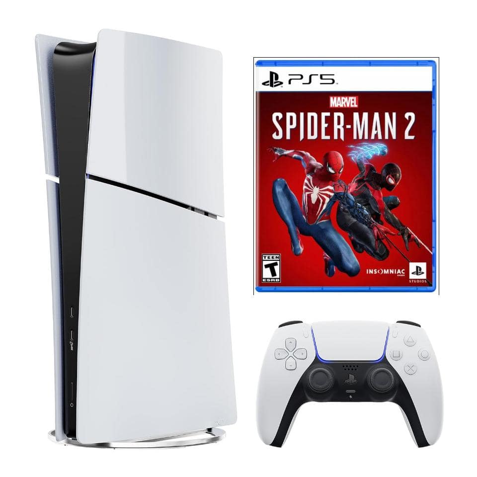 PS5 Digital Edition 825GB w/ Marvel's Spider-Man 2 Game New - PlayStation 5