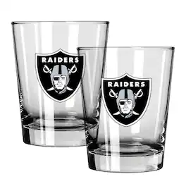 The Memory Company - Las Vegas Raiders 15oz. Two-Pack Rocks Glass Gift Set - Multicolor