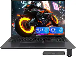 ASUS - Vivobook 16" WUXGA Laptop,Intel i7-1355U,40GB RAM,1TB SSD+1TB Dock Set,Backlit Keyboard,Fingerprint,Win 11 - Black