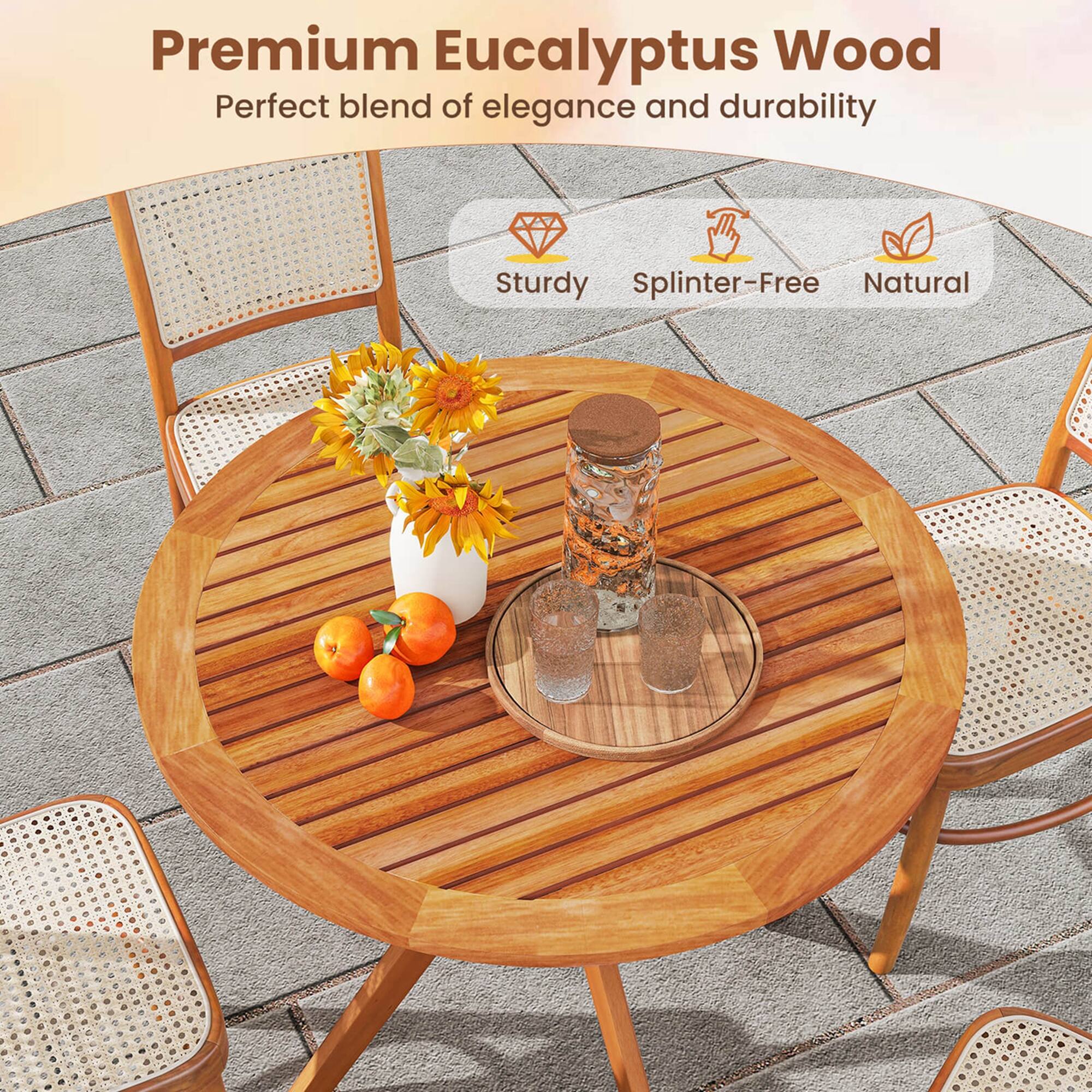 Premium Eucalyptus Wood: Perfect blend of elegance and durability, Sturdy Splinter-Free, Natural.