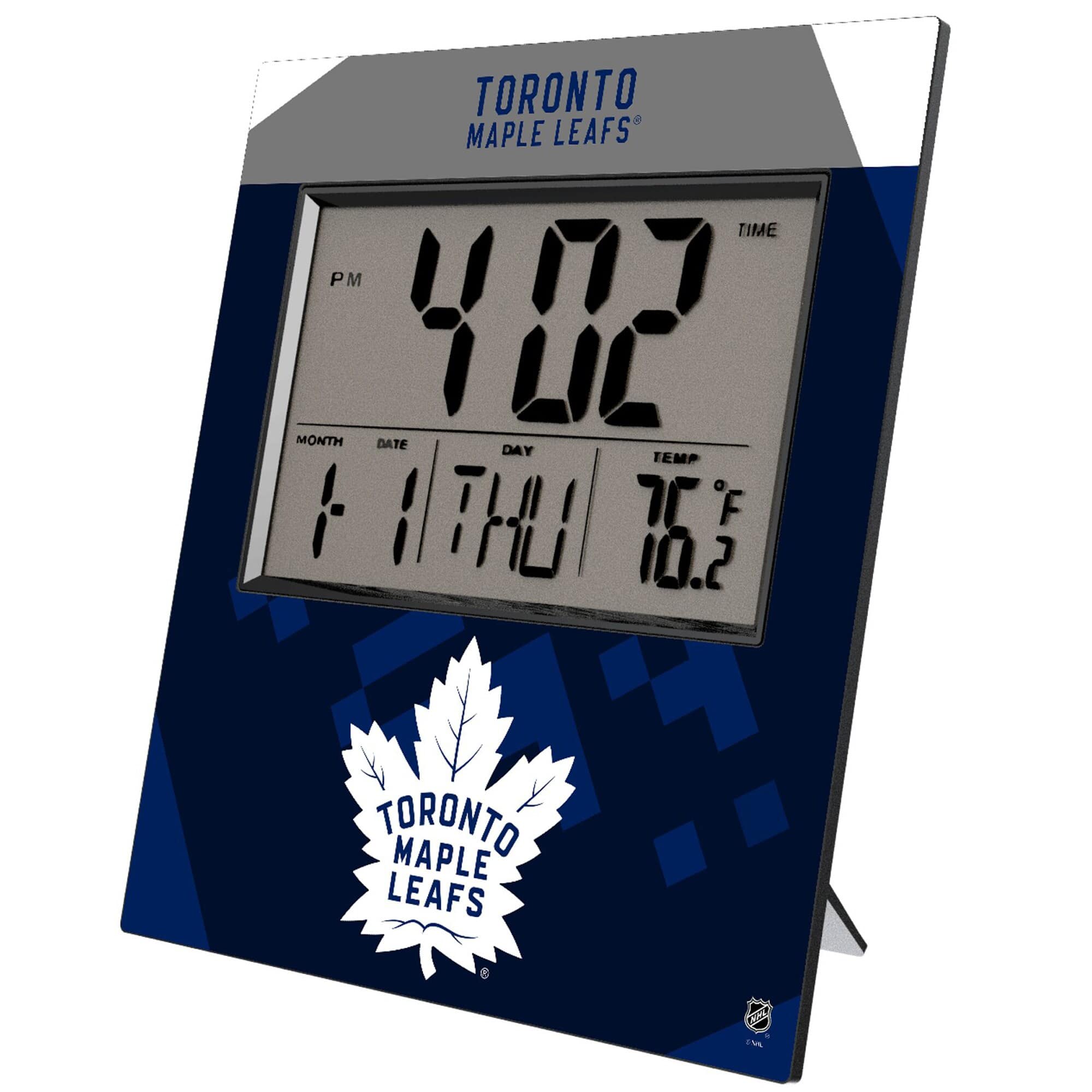 TORONTO MAPLE LEAFS

TIME: 4:02 PM

MONTH: 1
DATE: 11
DAY: THU
TEMP: 76.2°F

TORONTO MAPLE LEAFS