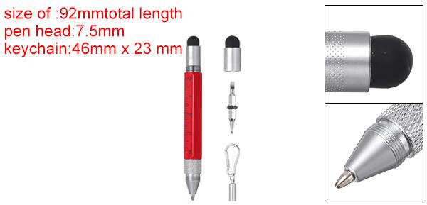 size of : 92mm  
total length pen head: 7.5mm  
keychain: 46mm x 23 mm