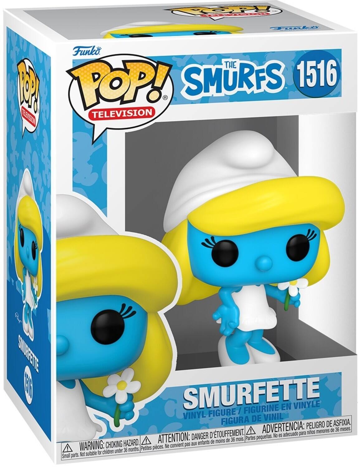 Funko Pop! Television The Smurfs 1516 Smurfette / Figurine en Vinyl Vinyl Figure Vinil Figura de Peligro de Asfixia D'etouffement. Advertencia: niños menores de 36 meses. DANGER: No es adecuado para ATTENTION: de 36 mois. Partes pequeñas. WARNING: CHOKING HAZARD. Petites pièces. Ne convient pas aux enfants de moins de 36 mois. Small parts. Not suitable for children under 36 months.