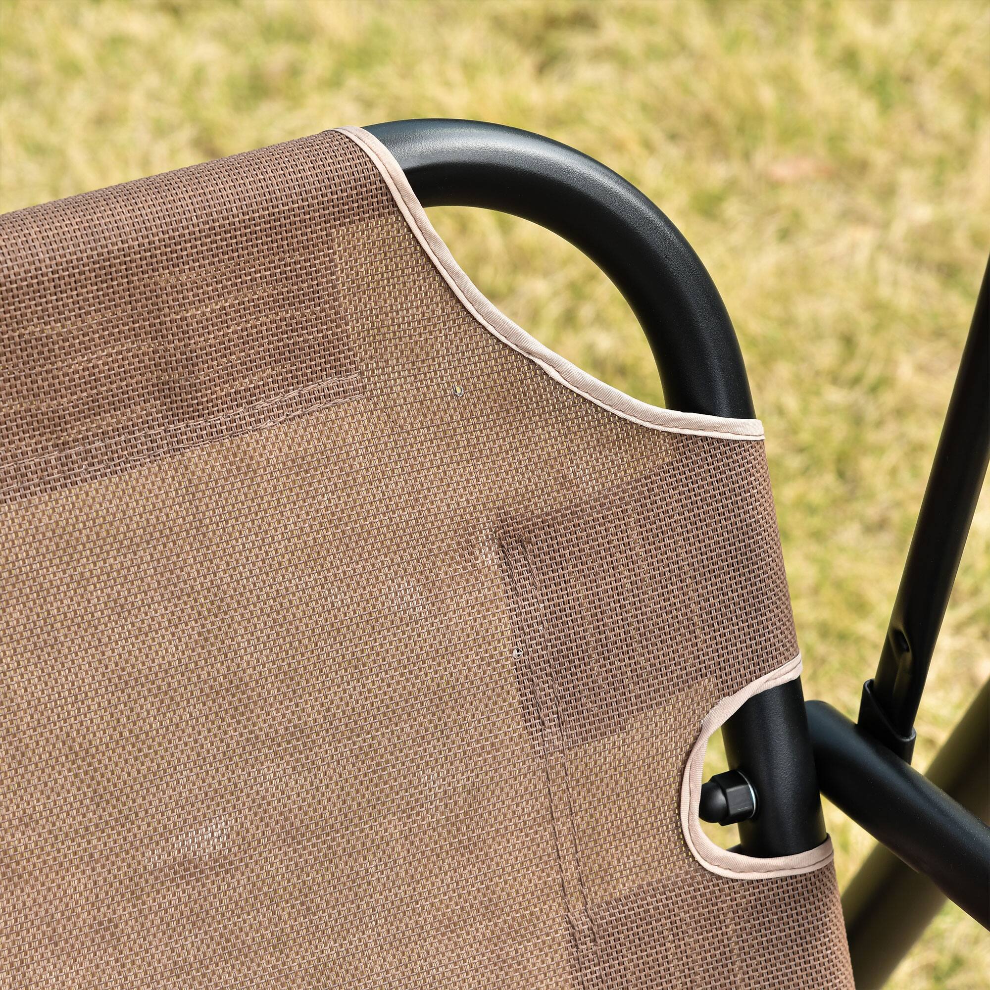 Alt View 8. Outsunny - Patio Swing Chair, Outdoor Adjustable Canopy Porch Swing with Armrests - Brown.