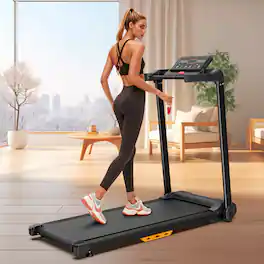 Akoasm - 2.5HP Walking Pad Portable Folding Treadmills for Home & Office with LED Display, 265 LB Capacity - Black