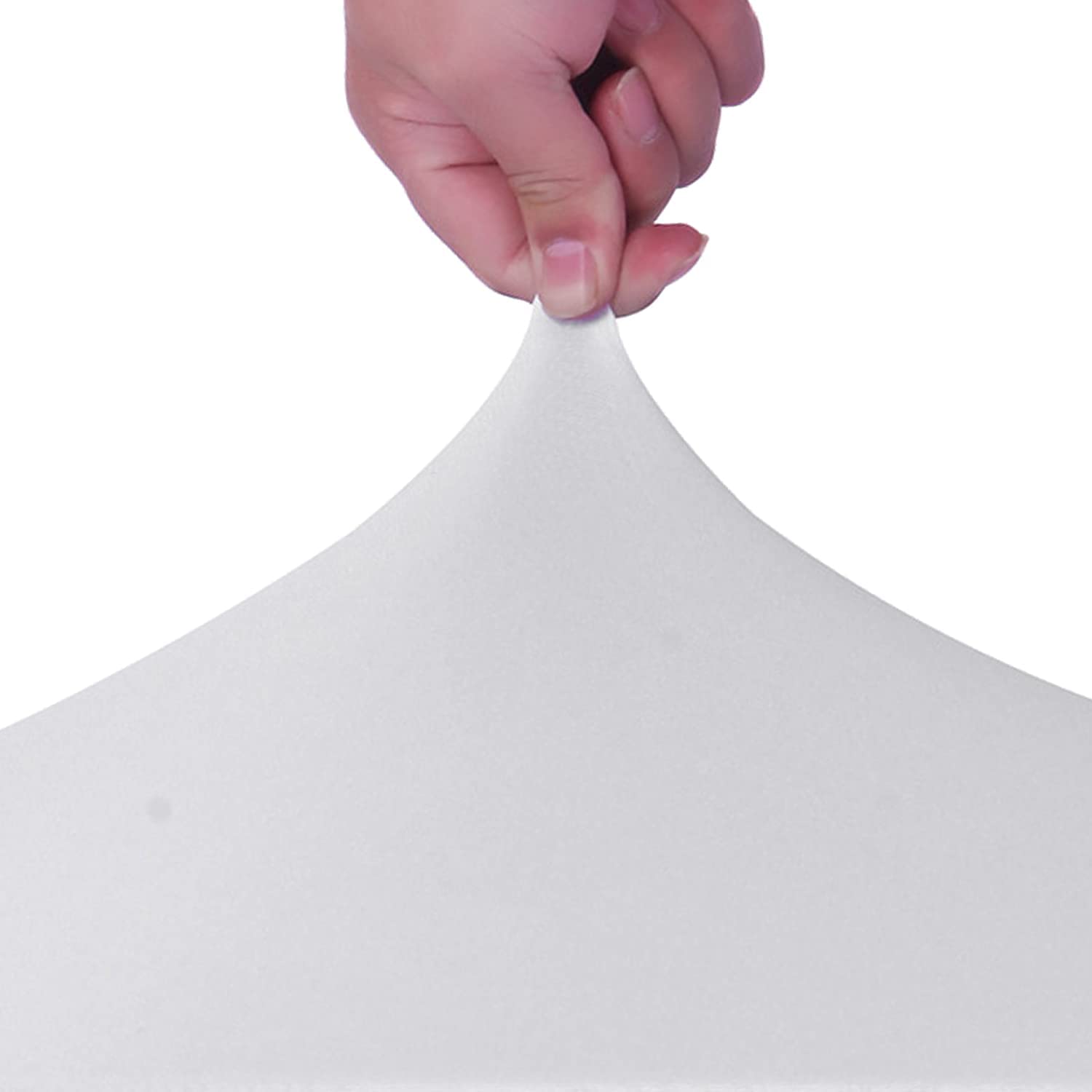 Alt View 1. JETRANSPORT - Bricia 20 White Stretch Spandex Folding Chair Slipcovers Dining Room Covers Protector For Wedding Banquet - White 12 folding chair cover.