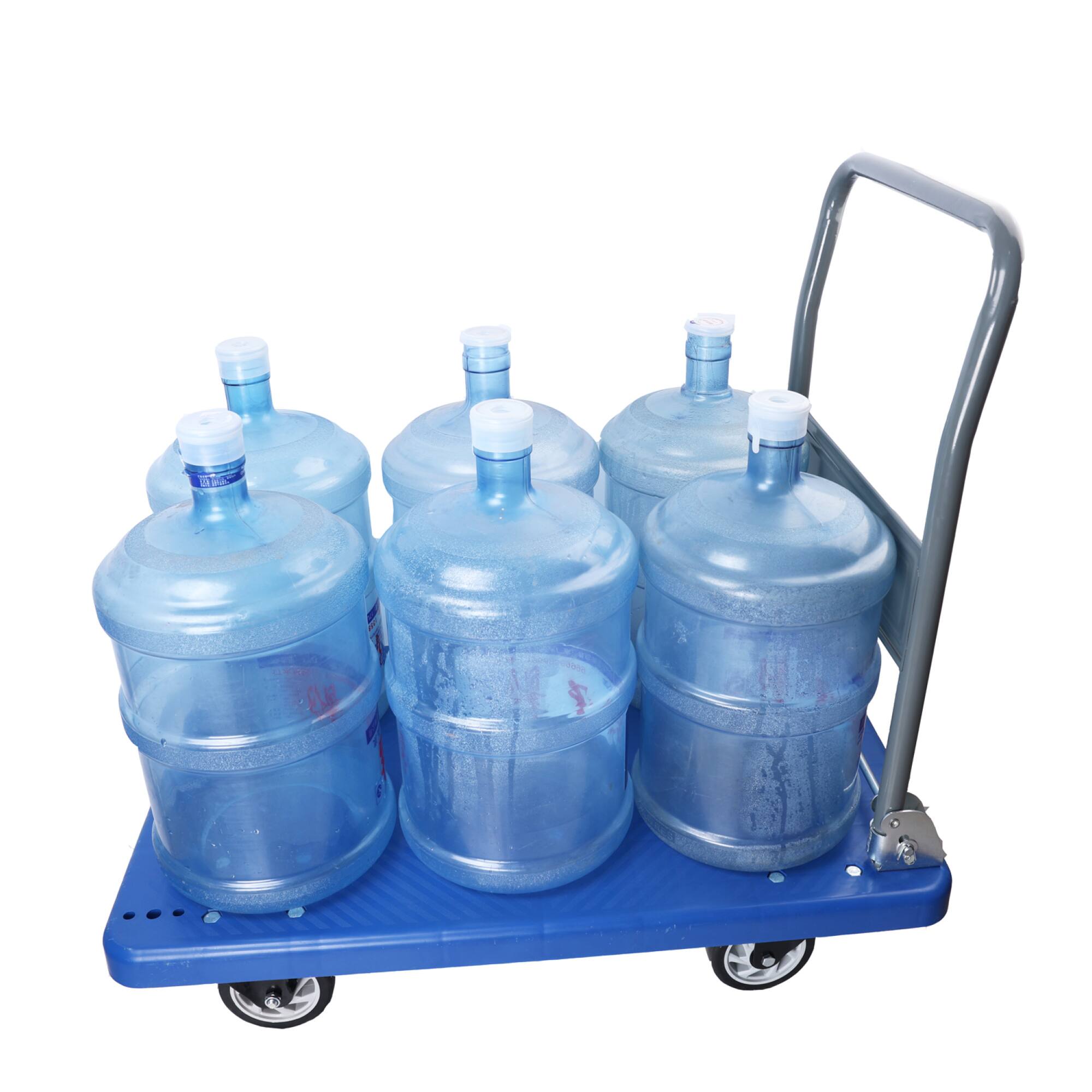 Alt View 4. ELEMENT ACE - Heavy Duty Foldable Platform Cart with Swivel Handle and PU Wheels for Efficient Moving and Hauling - Blue.