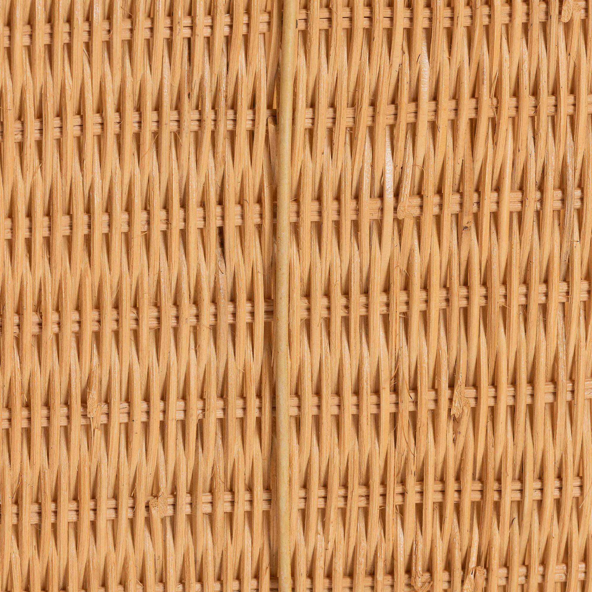 Alt View 1. bali & pari - Reya Natural Rattan Footstool - Sculptural Handwoven Ottoman with Pedestal Base for Lounge and Living Spaces - Light Honey.