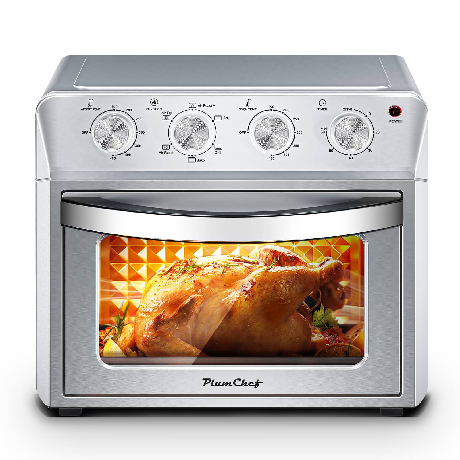 Forest'nSky - 27.5QT Air Fryer Oven 6-in-1 Countertop Convection Oven - Silver
