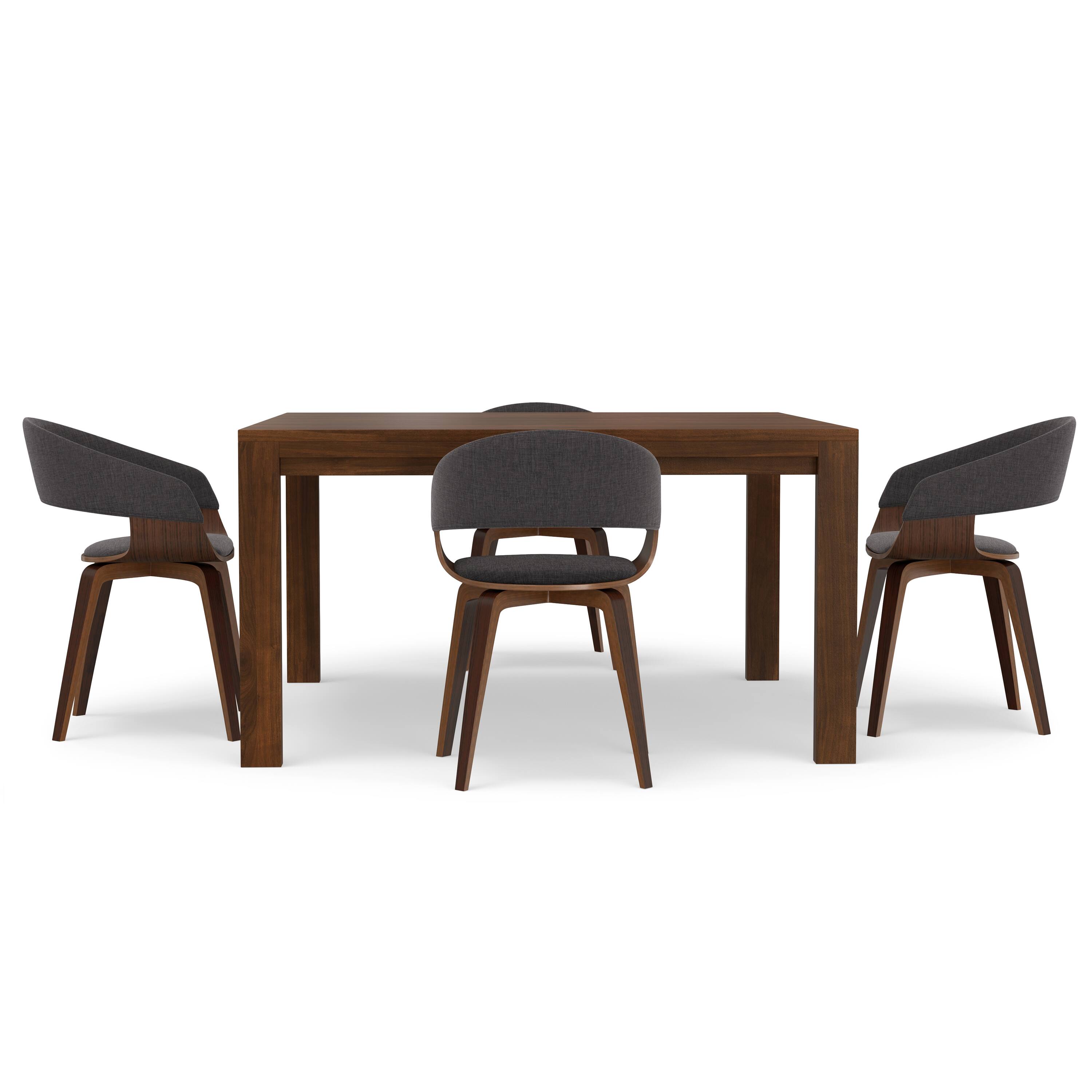 Left. Simpli Home - Lowell / Wilson 5-Piece Dining Set - Charcoal Grey.