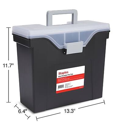 Staples  
Staple Mobile File Tote  
11.7" x 13.3" x 6.4"