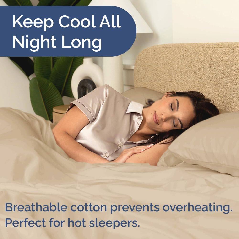 Keep Cool All Night Long

Breathable cotton prevents overheating. Perfect for hot sleepers.