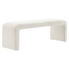 Simba Boucle Fabric Waterfall Long Bench by Modway - White