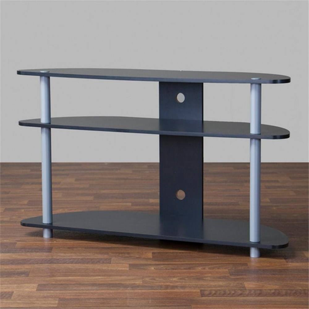 Alt View 2. Baxton Studio - Orbit 39" TV Stand in Black and Gray - Dark Brown.