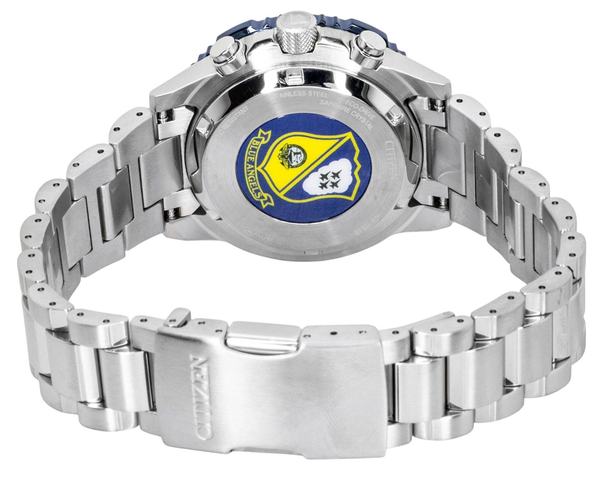 Stainless Steel Sapphire Eco-Drive Resistant Crystal Blue Citizen Angels Japan Movt