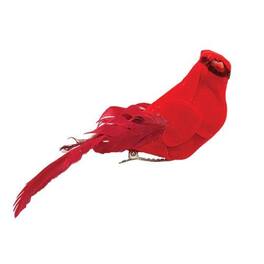 BreeBe - Mini Feather Cardinal Clip Ornament *Must order in Multiples of 12* - Red