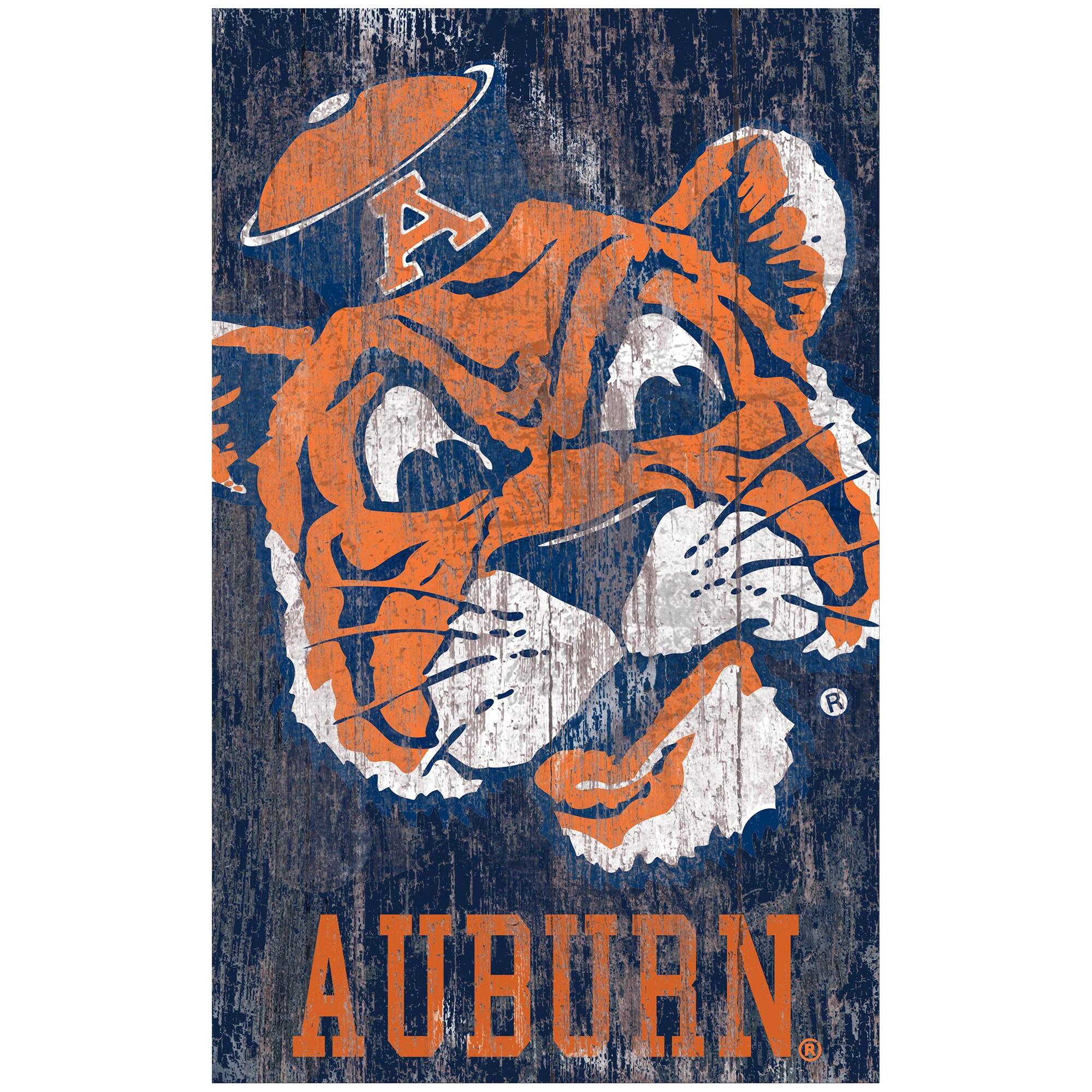 Auburn Tigers 11'' x 19'' Heritage Distressed Logo Sign