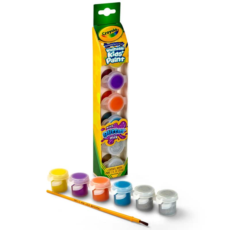 Crayola - Washable Kids' Paint Pots Glitter Effects 6 Count