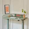 Front. Branch Furniture - Branch Small Monitor Stand – Sturdy Steel Stand with Elegant Felt Liner, Hidden Storage, and Universal Clamp - Sage.