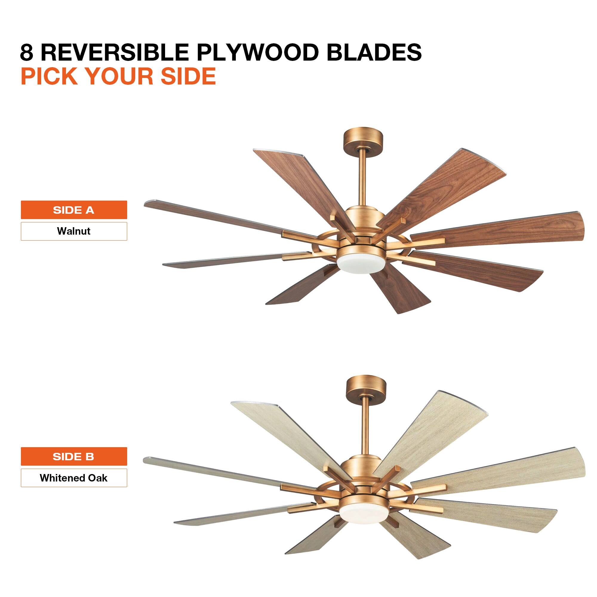 8 REVERSIBLE PLYWOOD BLADES  
PICK YOUR SIDE  

SIDE A  
Walnut  

SIDE B  
Whitened Oak