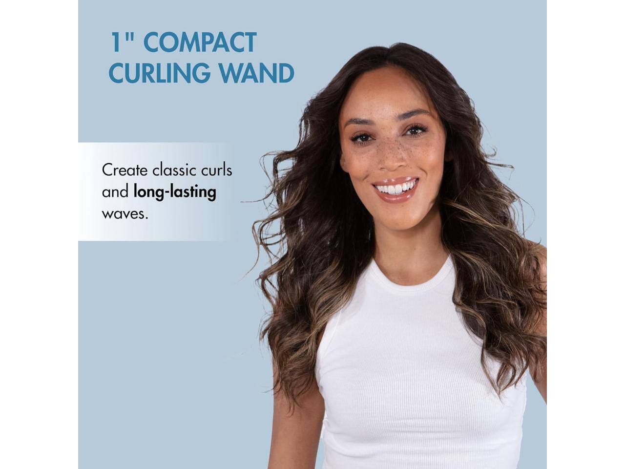 1" COMPACT CURLING WAND

Create classic curls and long-lasting waves.