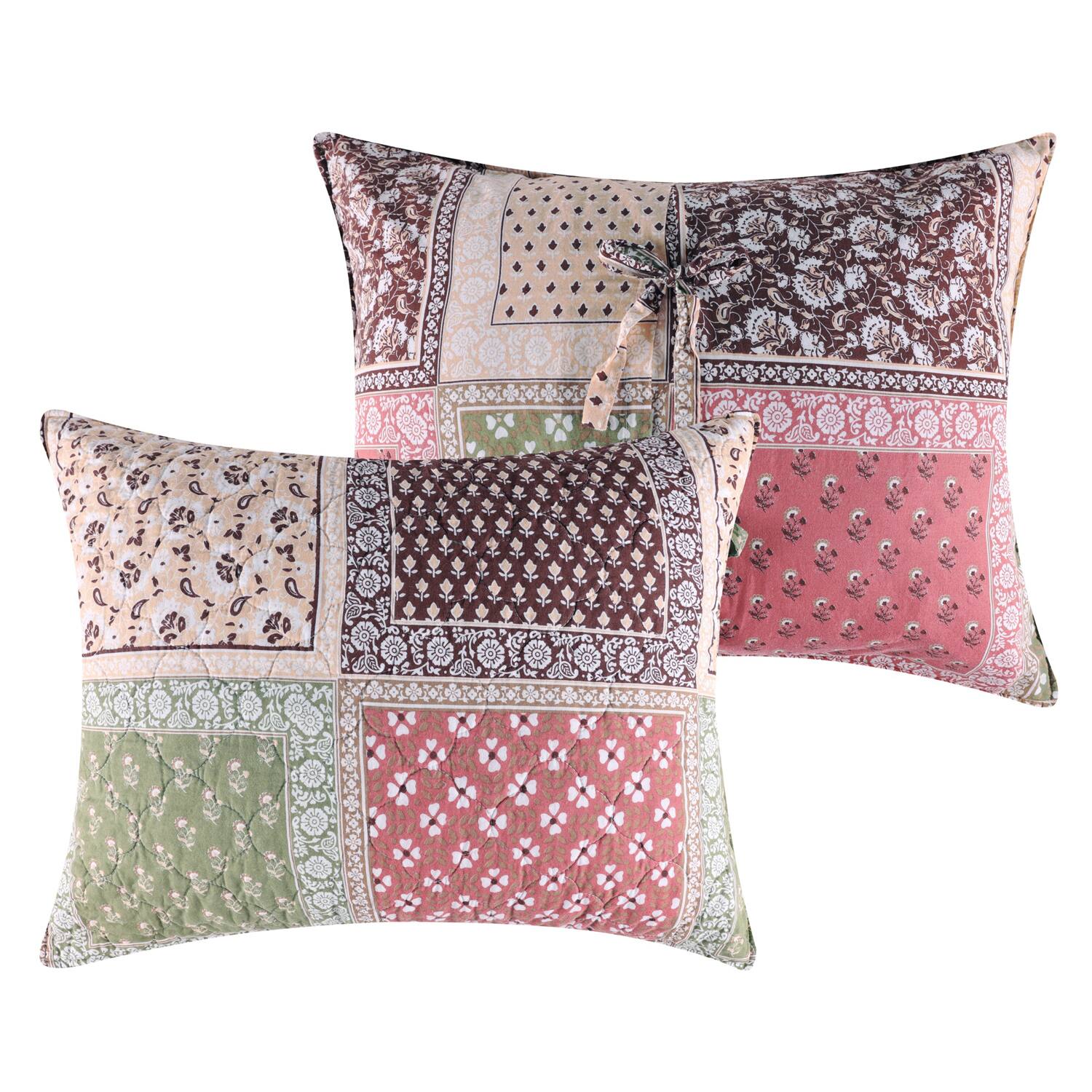 Angle. Greenland Home Fashions - Greenland Home Fashions Priya 100% Cotton Pillow Sham King 20x36 Multi - Multi.