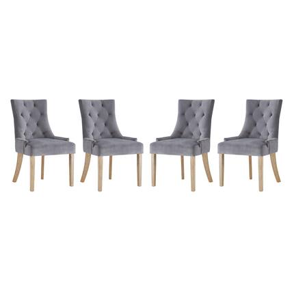 Front. Modway - Pose Performance Velvet Dining Chair Set of 4 by Modway - Gray.