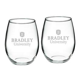 Jardine - Bradley Braves 21oz. 2-Piece Stemless Wine Glass Set - Multicolor